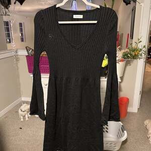 Calvin Klein Round Neck Knitted Long Sleeve Dress